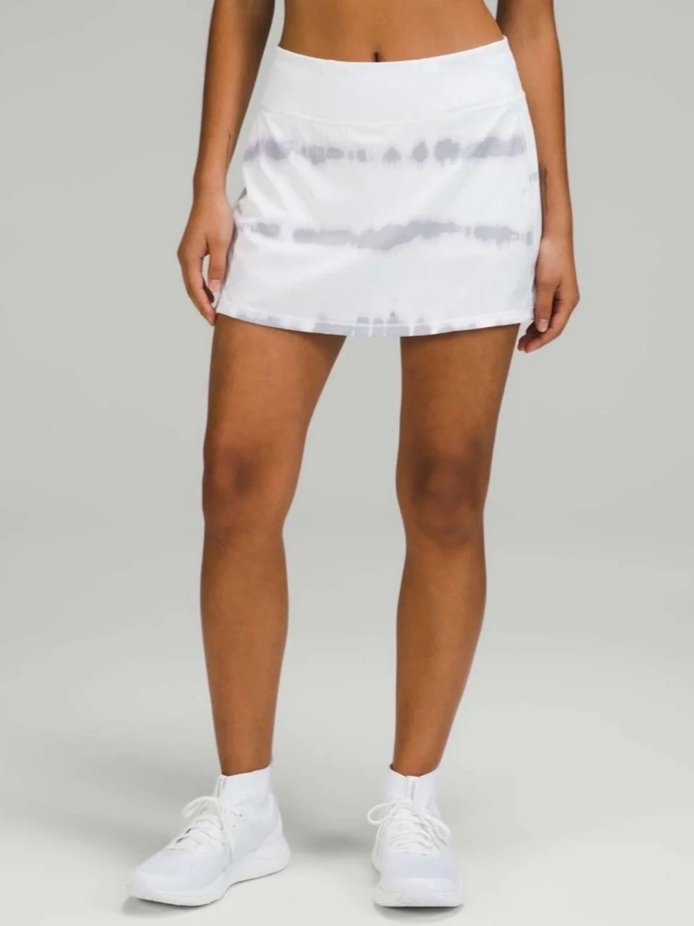 lululemon athletica White and Light Gray Tie-Dye Skater Skirt